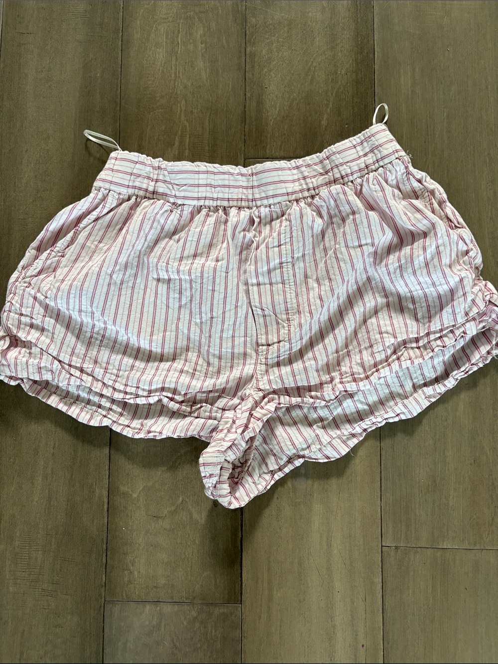 Zara White and Pink Striped Women’s Shorts